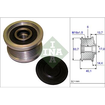 piezas sistema electrico - Rueda libre alternador INA 535 0202 10