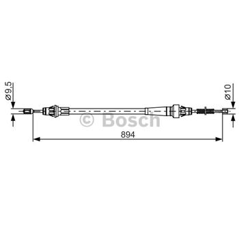 palancas cables frenado - Cable de accionamiento, freno de estacionamiento BOSCH 1987482365