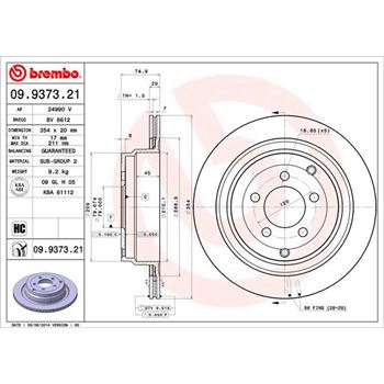 discos de freno coche - Disco de freno BREMBO 09937321