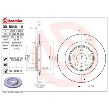 discos de freno coche - Disco de freno BREMBO 09B04010