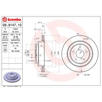 discos de freno coche - Disco de freno BREMBO 09914710