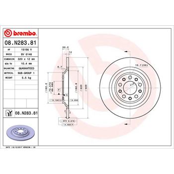 discos de freno coche - Disco de freno BREMBO 08N28381