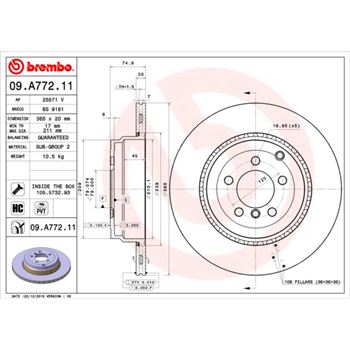 discos de freno coche - Disco de freno BREMBO 09A77211