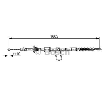 palancas cables frenado - Cable de accionamiento, freno de estacionamiento BOSCH 1987482174