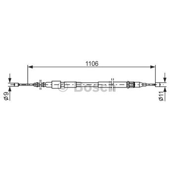 palancas cables frenado - Cable de accionamiento, freno de estacionamiento BOSCH 1987477529