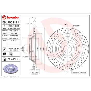 discos de freno coche - Disco de freno BREMBO 09A96121