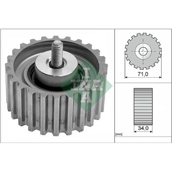 rodillo tensor correa nervada - Polea inversión/guía, correa distribución INA 532 0441 10