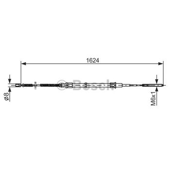 palancas cables frenado - Cable de accionamiento, freno de estacionamiento BOSCH 1987477407