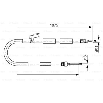 palancas cables frenado - Cable de accionamiento, freno de estacionamiento BOSCH 1987482057