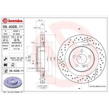 discos de freno coche - Disco de freno BREMBO 09A32611