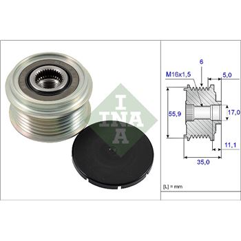 piezas sistema electrico - Rueda libre alternador INA 535 0222 10