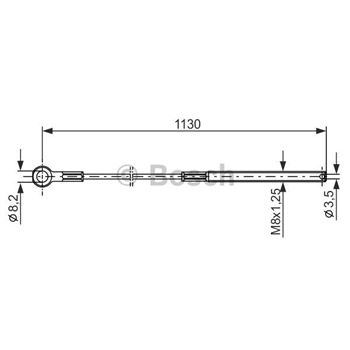 palancas cables frenado - Cable de accionamiento, freno de estacionamiento BOSCH 1987477209