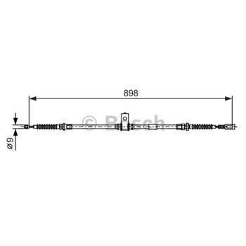 palancas cables frenado - Cable de accionamiento, freno de estacionamiento BOSCH 1987482398