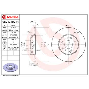 discos de freno coche - Disco de freno BREMBO 08475034
