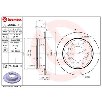 discos de freno coche - Disco de freno BREMBO 09A33410