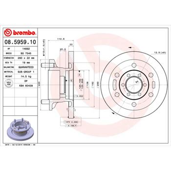 discos de freno coche - Disco de freno BREMBO 08595910