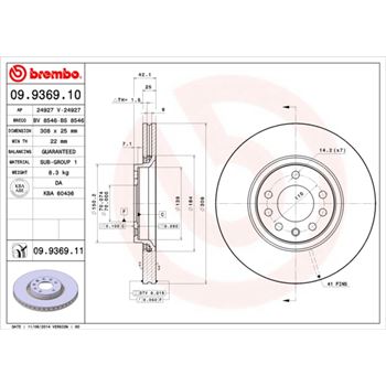 discos de freno coche - Disco de freno BREMBO 09936910