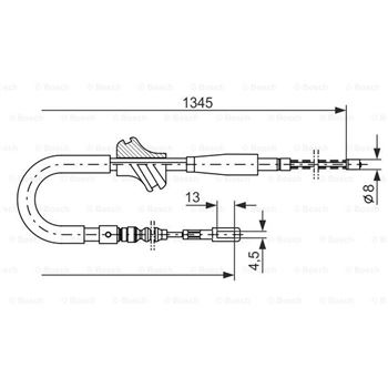 palancas cables frenado - Cable de accionamiento, freno de estacionamiento BOSCH 1987482101