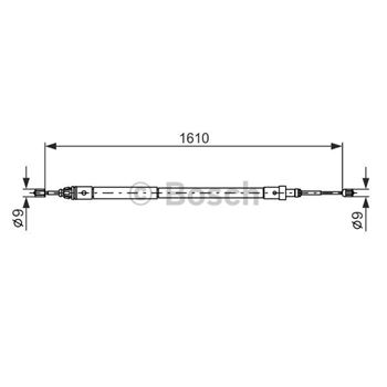 palancas cables frenado - Cable de accionamiento, freno de estacionamiento BOSCH 1987477584