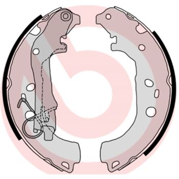 forro zapata de freno - Juego de 4 zapatas de freno BREMBO S23518