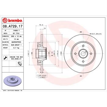 discos de freno coche - Disco de freno BREMBO 08A72917