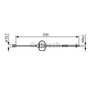 palancas cables frenado - Cable de accionamiento, freno de estacionamiento BOSCH 1987482121