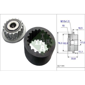 piezas sistema electrico - Rueda libre alternador INA 535 0186 10