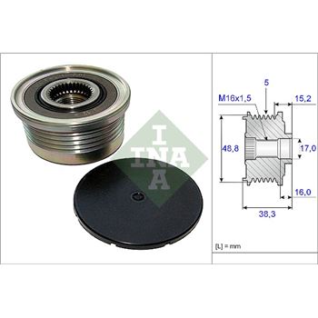 piezas sistema electrico - Rueda libre alternador INA 535 0048 10