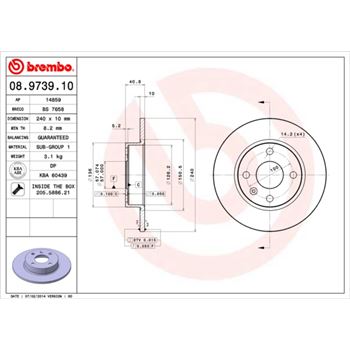 discos de freno coche - Disco de freno BREMBO 08973910