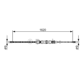 palancas cables frenado - Cable de accionamiento, freno de estacionamiento BOSCH 1987477684