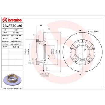 discos de freno coche - Disco de freno BREMBO 08A73020