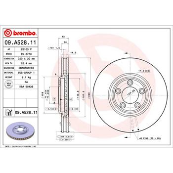discos de freno coche - Disco de freno BREMBO 09A52811