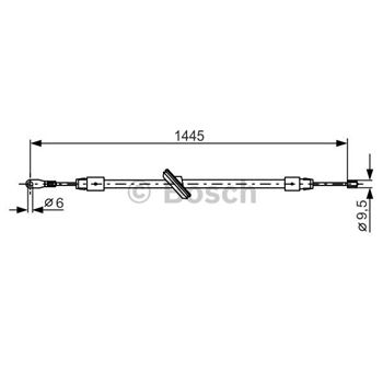 palancas cables frenado - Cable de accionamiento, freno de estacionamiento BOSCH 1987477905