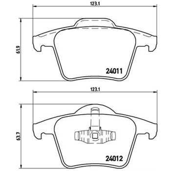 pastillas de freno coche - Juego de pastillas de freno BREMBO P86019