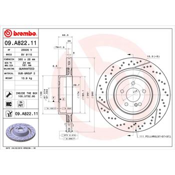 discos de freno coche - Disco de freno BREMBO 09A82211