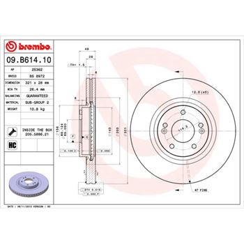 discos de freno coche - Disco de freno BREMBO 09B61410