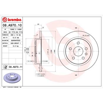 discos de freno coche - Disco de freno BREMBO 08A97010