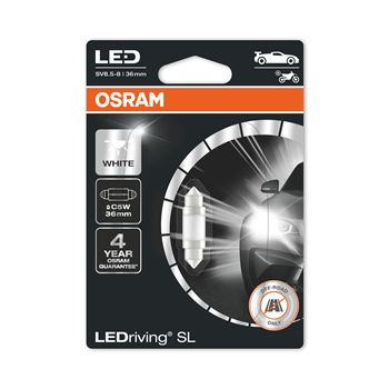 iluminacion coche - Lámpara C5W (36mm) 12V 0,6W SV8.5-8 6000K LEDriving SL (1 ud) | OSRAM 6418DWP-01B