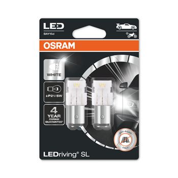 iluminacion coche - Lámpara P21/5W 12V 1,7W BAY15d 6000K Cool White LEDriving SL (2 uds) | OSRAM 7528DWP-02B