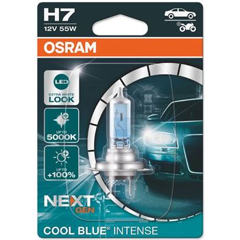 iluminacion coche - Lámpara H7 12V 55W PX26d Cool Blue Intense Next Gen (1 ud) | OSRAM 64210CBN-01B
