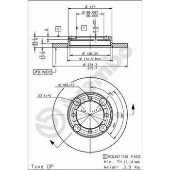 discos de freno coche - Disco de freno BREMBO 08707210