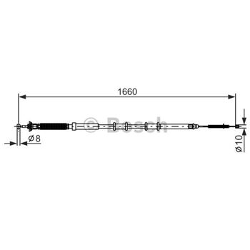 palancas cables frenado - Cable de accionamiento, freno de estacionamiento BOSCH 1987477973