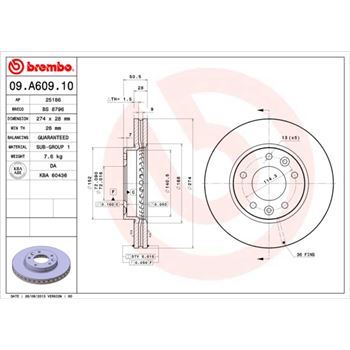 discos de freno coche - Disco de freno BREMBO 09A60910
