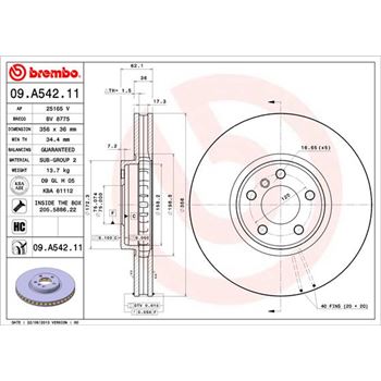 discos de freno coche - Disco de freno BREMBO 09A54211