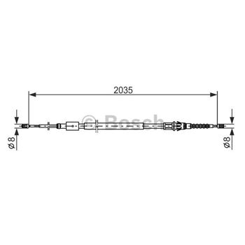 palancas cables frenado - Cable de accionamiento, freno de estacionamiento BOSCH 1987477598