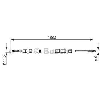 palancas cables frenado - Cable de accionamiento, freno de estacionamiento BOSCH 1987482193