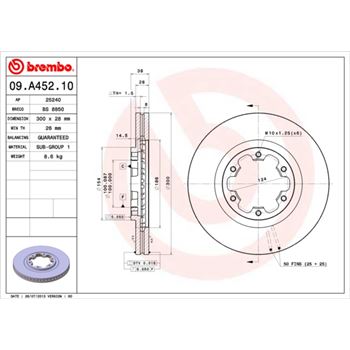 discos de freno coche - Disco de freno BREMBO 09A45210