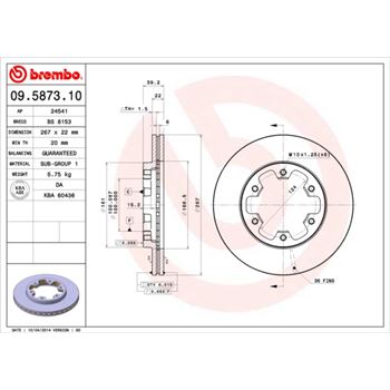 discos de freno coche - Disco de freno BREMBO 09587310