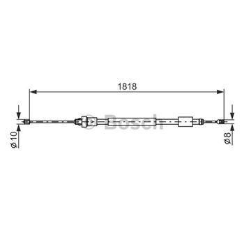 palancas cables frenado - Cable de accionamiento, freno de estacionamiento BOSCH 1987477577