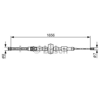 palancas cables frenado - Cable de accionamiento, freno de estacionamiento BOSCH 1987477429